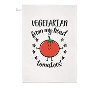 Vegetarian from My Head Tomatoes Tea Towel Dish Cloth