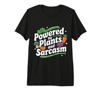 Vegetarian Powered by Plants and Sarcasm Premium T-Shirt