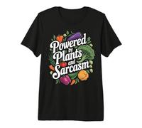 Vegetarian Powered by Plants and Sarcasm Premium T-Shirt