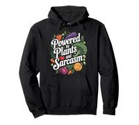Vegetarian Powered By Plants And Sarcasm Pullover Hoodie