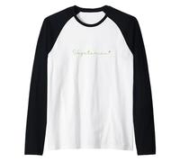 Vegetarian Script Green Heart Raglan Baseball Tee
