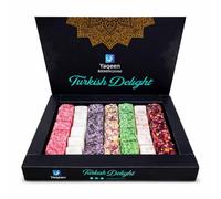 Vegetarian Turkish Delight Luxury Mix Hamper Gift Box 7 different flavors Deluxe Sweets Oriental Marshmallow Gift Box Gourmet Soft Candy Halal 400 g