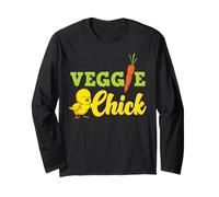 Vegetarian Veggie Chick Funny Vegan Long Sleeve T-Shirt