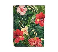 Vegetation Leaves with Hibiscus Flowers Printed Laptop Sleeve Bag 13-Inch - Leather Laptop Sleeve Case Shockproof Protective Computer Cover Bag