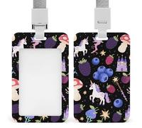Veggie & Poultry Print ID Badge Holder with Vertical Card Badge Holder Waterproof Plastic Card Sleeve Badges Protector Case Name Tag ID Card Holder for Office Doctor Nurse Teachers