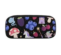 Veggie & Poultry Print Pencil Case Waterproof Leather Pencil Pouch Multi-purpose Aesthetic Makeup Bag Cute Pen Bag Large Cosmetic Bag for Office Stationery, Travel