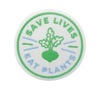 Veggie Save Lives Eat Plants Iron-On Patch | Vegetarian Iron on Patches, Vegan Embroidery Patch, Vegetables ironable Patch, Broccoli Badges Finally Home