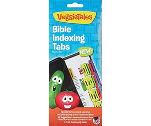 Veggie Tales Multicolored Adhesive Quick Reference Old and New Testament Bible Indexing Tabs