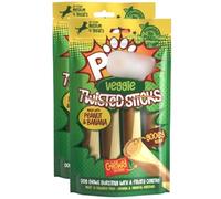 Veggie Twisted Sticks 4pk x Pack of 2 - Peanut & Banana - Perfect Treat for Your Pooch With a Gooey Inside - Vitamin and Mineral Enriched