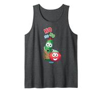VeggieTales Ho Ho Ho Larry The Cucumber & Bob The Tomato Tank Top, Men, Dark Heather Grey, XX-Large