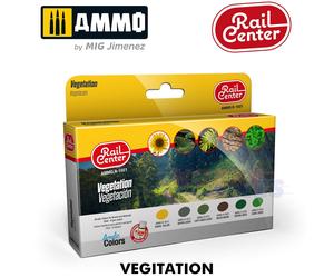 VEGITATION set Acrylic Colours 6 17ml jars paint AMMO RAIL CENTRE R-1021