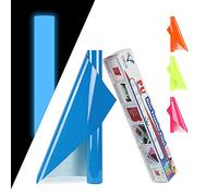 VEGIXO Heat Transfer Vinyl Blue - Glow in Dark 12inch x 8 Feet Iron on Vinyl Roll for Cricut & Cricut Heat Press,HTV Vinyl is Easy to Cut & Weed