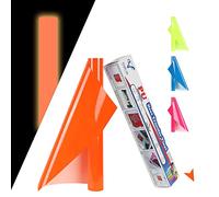 VEGIXO Heat Transfer Vinyl Orange - Glow in Dark 12inch x 8 Feet Iron on Vinyl Roll for Cricut & Cricut Heat Press,HTV Vinyl is Easy to Cut & Weed