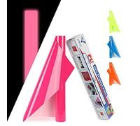 VEGIXO Heat Transfer Vinyl Pink - Glow in Dark 12inch x 8 Feet Iron on Vinyl Roll for Cricut & Cricut Heat Press,HTV is Easy to Cut & Weed, Design Your T-Shirts & Crafts with Vinyl