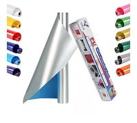 VEGIXO Heat Transfer Vinyl - Silver Soft Mettalic 12inch x 8 Feet Iron on Vinyl Roll for Cricut & Cricut Heat Press,HTV Vinyl is Easy to Cut & Weed