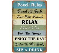 VEGlkj Cabin Rules Metal Tin Sign Wall Decor Cabin Sign for Home RV Farmhouse Cabin Decor Camper Lovers Gifts 8x12 in