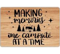 VEGlkj Funny Camping Quote Sign Making Memories One Campsite at a Time Metal Tin Sign Wall Decor Farmhouse Rustic Camping Signs for Home Rv Cabin Garage Men Cave Yard Decor Camper Gifts 8x12 in