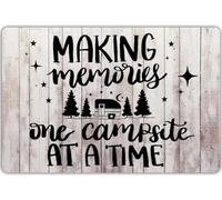 VEGlkj Funny Camping Quote Sign Making Memories One Campsite at a Time Metal Tin Sign Wall Decor Farmhouse Rustic Camping Signs for Home Rv Cabin Garage Men Cave Yard Decor Camper Gifts 8x12 in