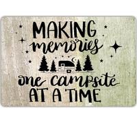 VEGlkj Funny Camping Quote Sign Making Memories One Campsite at a Time Metal Tin Sign Wall Decor Farmhouse Rustic Camping Signs for Home Rv Cabin Garage Men Cave Yard Decor Camper Gifts 8x12 in