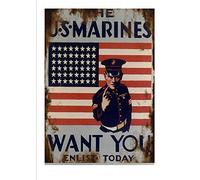 VEGlkj Vintage Recruiting Posters Military Sign - Semper Fidelis Faithful Retro Metal Plaque Home Bar Pub Garage Military Office Wall Decor Metal Tin Sign Military Fan Gift 8x12 inch