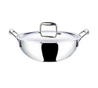 vego Platinum Triply Stainless Steel Kadai with Lid (Induction Friendly) (24 cm)