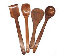 VEGO Premium Handmade Wooden Non-Stick Serving and Cooking Spoon Kitchen Tools Utensil, Set of 4 (Ladle)