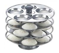 VEGO Stainless Steel Idli Maker Stand Steamer Stand 4 Tier Plate and 6 Tier Plate (4 Plate (16 Idly))