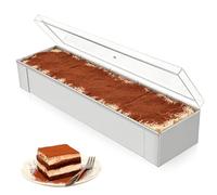 VEGOATY 40 x 8 x 6 cm Cake Tin Non-Stick Coating: Stainless Steel Baking Mould Rectangular, Removable Springform Tin, Round, Cake Tin Stainless Steel for Cakes, Bread, Lasagna, Brownies