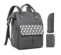 VEGOATY Large Changing Backpack: Changing Backpack, Baby Changing Bag, Backpack with Changing Mat on the Go and Cool Bag, Baby Changing Bag Backpack with Pram Straps (Dark Grey)