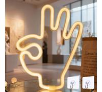 VEGOATY LED Neon Light Children's Room OK Gesture: PE Environmentally Friendly Material Neon Sign Hand Shape Warm White Lighting Banana Neon Light, Battery + USB Dual Operated Neon Light Wall