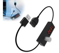 VEGOATY Pack of 2 USB Timer Switching Cables: 5V 2A Digital USB Countdown Timer Switch Cable, Automatic USB Timer Switch with Countdown Function with 24 Hours Setting for Power Cable Shut-off