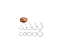 Vegolita 5Pairs 18G 316L Stainless Steel Hinged Segment Clicker Nose Ring Hoop for Women Men Seamless Daith Helix Cartilage Tragus Earring Hoop 7/8/9/10/12mm, Stainless Steel, no gemstone
