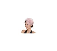 Vegolita Fascinator Hats for Women Tea Party Hat Flower Mesh Headband Vintage Hair Clip Headwear for Wedding Church Cocktail, Pink, M