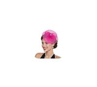 Vegolita Fascinator Hats for Women Tea Party Hat Flower Mesh Headband Vintage Hair Clip Headwear for Wedding Church Cocktail, Rose Red, Medium