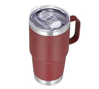 VEGOND 20 oz Tumbler with Handle Lid and Straw, Stainless Steel Insulated Travel Coffee Mug Spill Proof Double Wall Metal Tumbler Cup Keeps Drink Hot and Cold, Wine Red 1 Pack