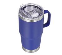VEGOND 20 oz Tumbler with Handle Lid and Straw, Stainless Steel Insulated Travel Coffee Mug Spill Proof Double Wall Metal Tumbler Cup Keeps Drink Hot and Cold, Royal Blue 1 Pack