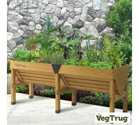 Vegtrug 1.8M Classic Raised Garden Bed Natural Wood Planter V Shape Deep Soil Outdoor Vegetable Herb Grow Box