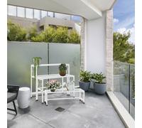 Vegtrug Indoor/outdoor Plant Stand Set-Nesting Plant Stand 3 Piece Set - White