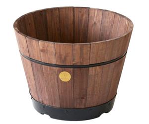 Vegtrug Wooden Barrel Planter - Medium Build-A-Barrel Kit Dark Brown