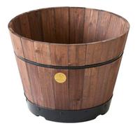 Vegtrug Wooden Barrel Planter - Small Build-A-Barrel Kit Dark Brown