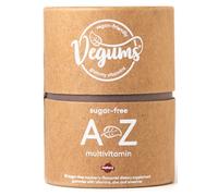 Vegums A-Z Sugar-Free Multivitamin Gummies | Raspberry Flavoured Chewy Gummy Vitamins for Adults and Children with Vitamin K and B12 | Suitable for Vegans and Vegetarians (60 Gummies)… 60 Count (Pack