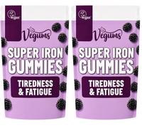 Vegums Super Iron Gummies, Vegan BlackBerry Flavour, 30 Gummies (Pack of 2)