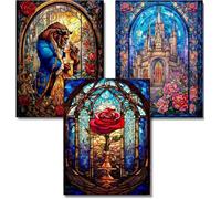 VeGuude Diamond Art Kits for Adults - 3 Pack Cartoon Diamond Painting for Beginners, Diamond Dots Round 5D Full Drill Paint with Diamonds Pictures Gem Art Painting Kits DIY Crafts Kits 12x16inch