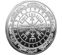 Vegvisir Coin Viking Compass Coin Wayfinder Symbol Nordic Mythology Talisman Coin Viking Challenge Coins for Collectors