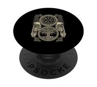 Vegvisir Viking Compass Raven Odins World Ash Tree Nordic PopSockets Adhesive PopGrip