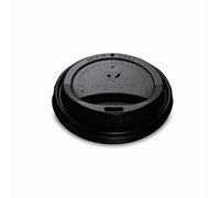 Vegware 79-Series Compostable Coffee Cup Lids, Case of 1000, Fits all 79-Series Cups, Black Hot Cup Flat Lids, Plant Based CPLA Plastic, Disposable