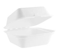 Vegware Bagasse Takeaway Boxes 6 inch White (Pack of 500)