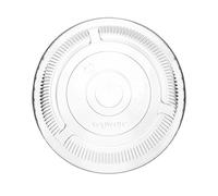 Vegware Compostable 96-Series Cold Cup Lids, Case of 1000, Clear Flat Lid with Straw Hole, Made From PLA Renewable Plant Based Plastic, Clear For Visibility