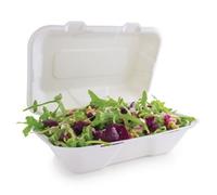 Vegware Compostable Bagasse Clamshell Hinged Meal Boxes 228mm