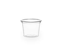 Vegware Compostable Clear PLA Plastic 1oz Deli Containers, Case of 5000, Small Portion, Condiment Sauce Cup, Renewable Plant-Based Sample Cups, Lid Available, Disposable